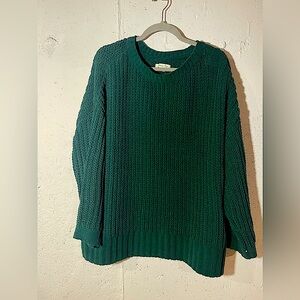 American Eagle Sweater Womens Medium Forest Green Chunky Knit Oversized Soft